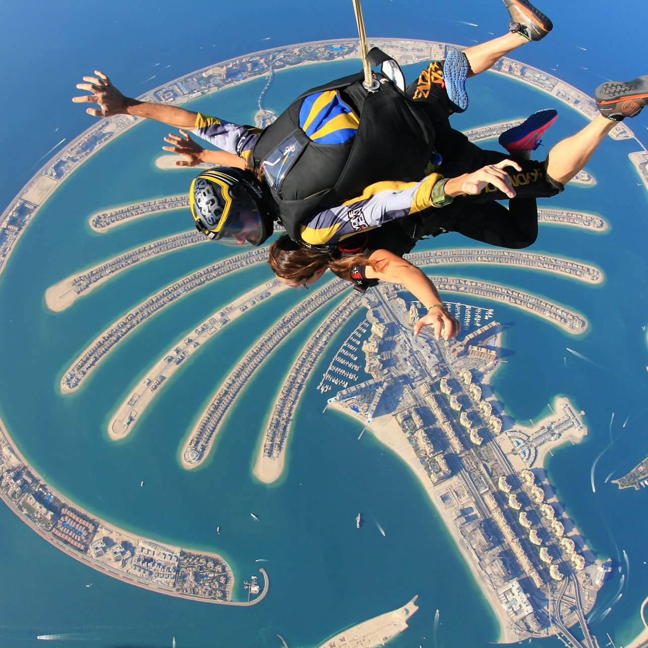 Experience the rush of free-falling above Dubai with stunning views of the iconic Palm Jumeirah and other landmarks capturing memories that last a lifetime with photos and video.